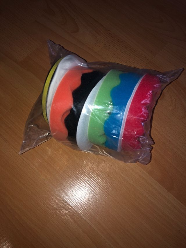 6 espumas de pulir 12 cms+plato 