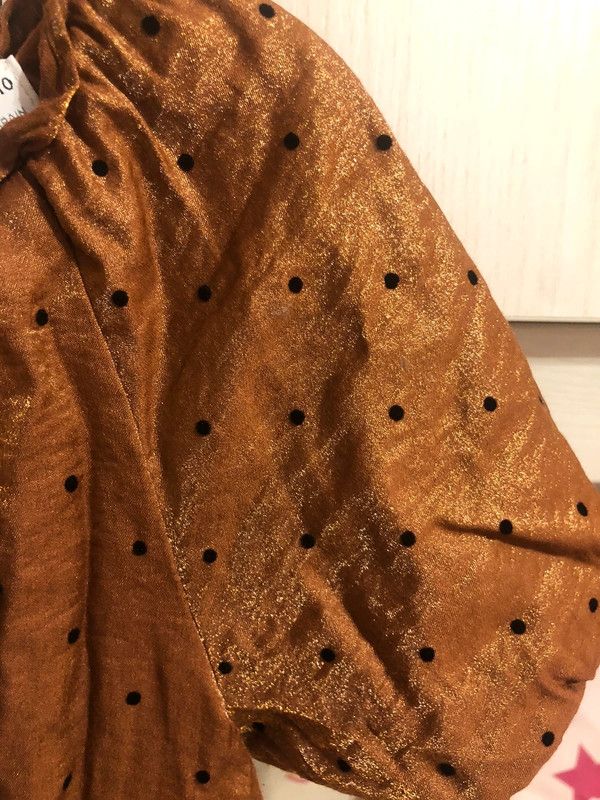 Vestito bimba a pois flock Zara laminato 4/5 anni