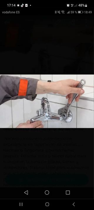 Trabajando fontanero.