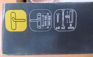 Manilla placa de aluminio y acero