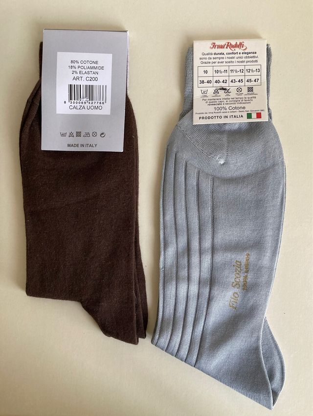 Calze classiche uomo marrone e grigio perla