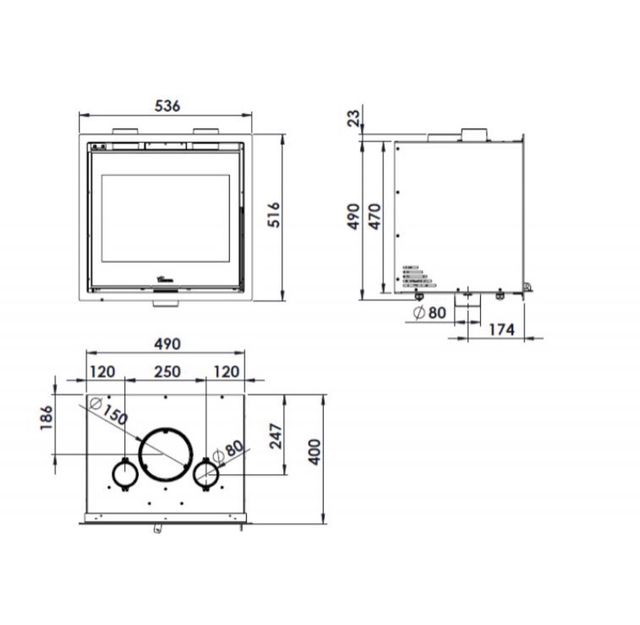 INSERTABLE DE LEÑA LACUNZA MOD ADOUR 500