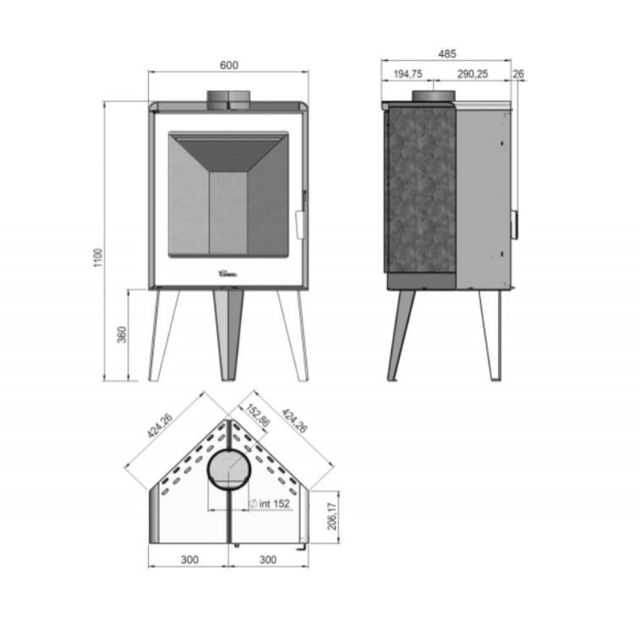 ESTUFA DE LEÑA LACUNZA MOD ATLANTIC 611-R