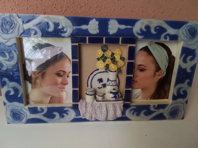 Marcos de fotos de cerámica.