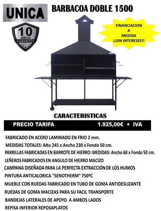BARBACOA CARBON/LEÑA MODELO DOBLE