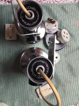 Lote vintage focos,enchufes, interruptores