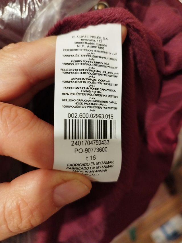 Chaqueton chica color guinda