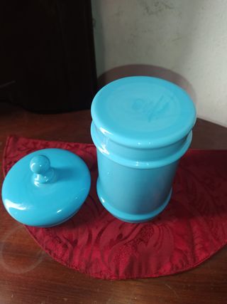 bote de opalina turquesa