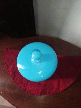 bote de opalina turquesa
