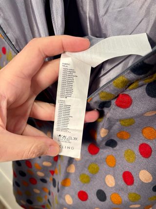 Falda corta tablas Kling talla S algodón y forro.