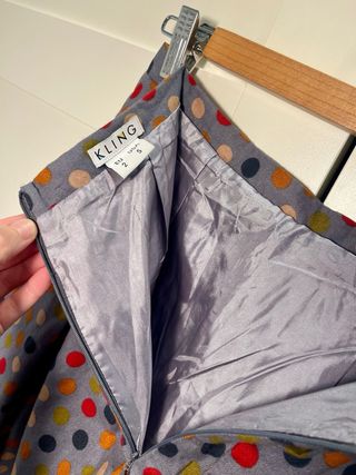 Falda corta tablas Kling talla S algodón y forro.