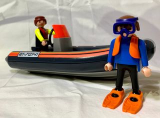 Playmobil lancha de rescate con buzeador