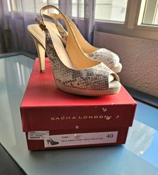 Peep toe beig de ante, Sacha London, T40