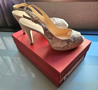 Peep toe beig de ante, Sacha London, T40