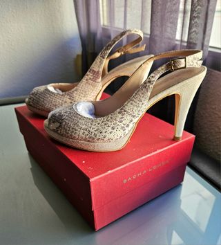 Peep toe beig de ante, Sacha London, T40
