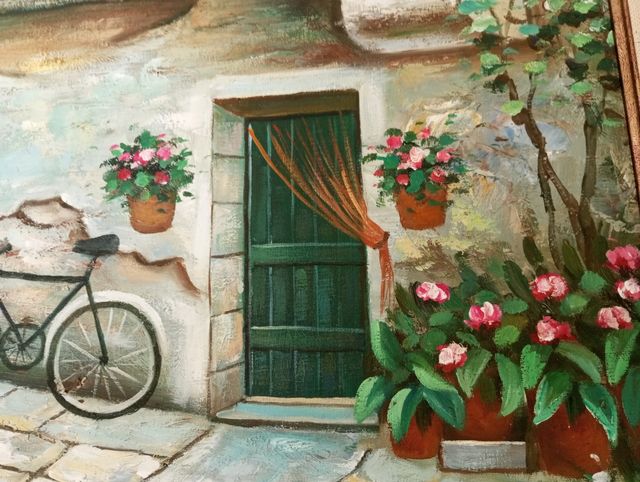 Óleo enmarcado puerta