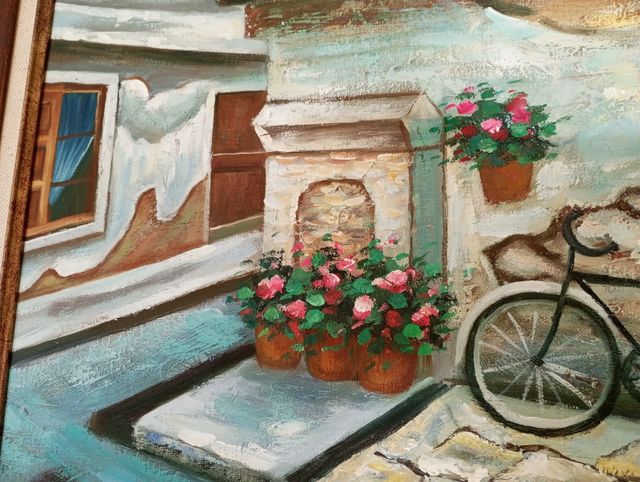 Óleo enmarcado puerta