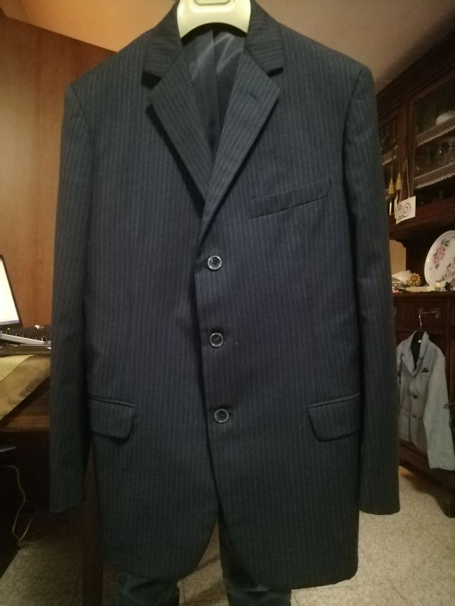 Giacca elegante invernale Uomo col. blu gessato