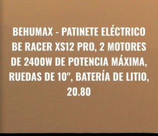 patinete electrico behumax xs12 pro