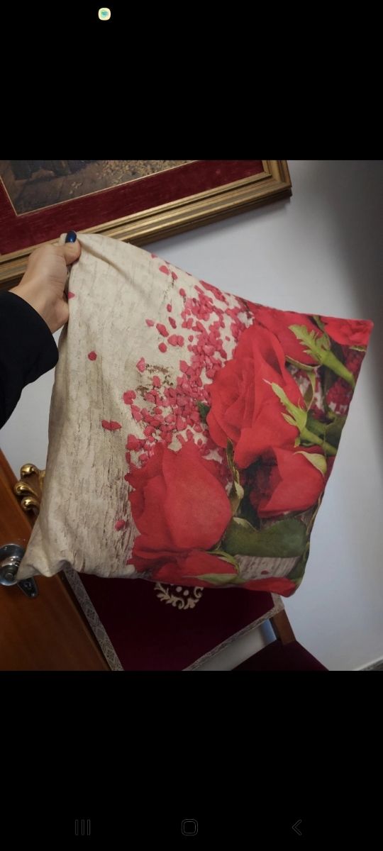 Cuscino petali tulipani rossi