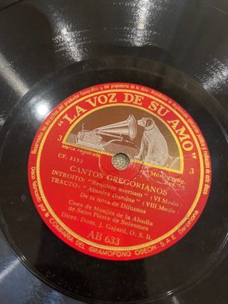 3 Disco Gramófono Pizarra Gregoriano