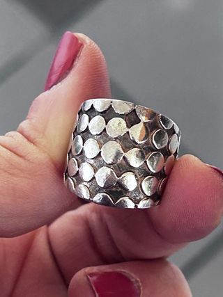 Anello argento lavorato unisex