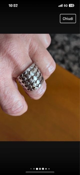 Anello argento lavorato unisex