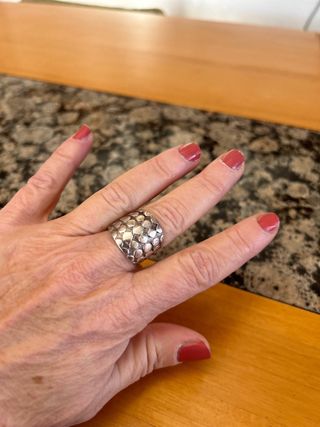 Anello argento lavorato unisex