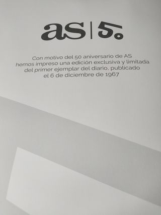 Primer ejemplar de AS edición especial