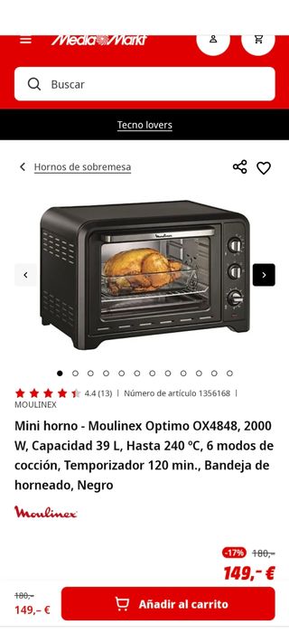 Mini horno Moulinex MUY POCO USO