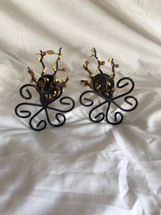 Pack 2 candelabros hierro forjado