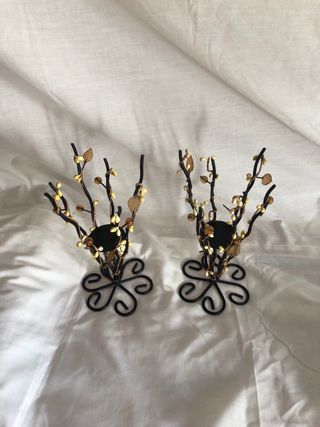Pack 2 candelabros hierro forjado