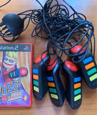 JUEGO PS2 BUZZ MEGA CONCURSO CON MANDOS