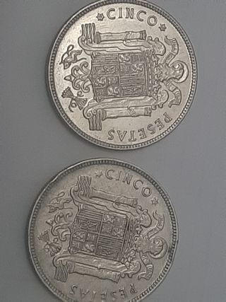 Dos monedas de 5 pesetas 1949 *49 *50