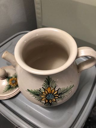 brocca terracotta artigianale con coperchio