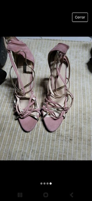 Sandalias de tacon rosas