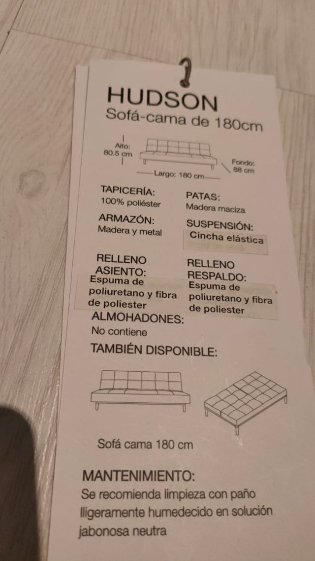 Sofa cama (Madrid)HUDSON EL CORTE INGLES