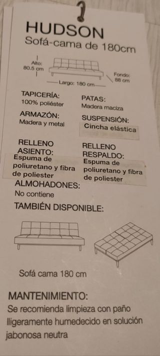 Sofa cama (Madrid)HUDSON EL CORTE INGLES