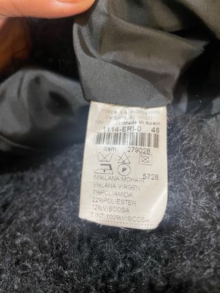 Chaqueta lana negra T-46 como nueva