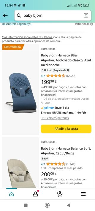 Hamaca bebé baby Bjorn Bliss