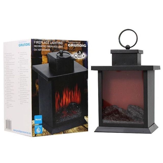 Lampada da Tavolo Lanterna 3 Led Effetto Fuoco Cam