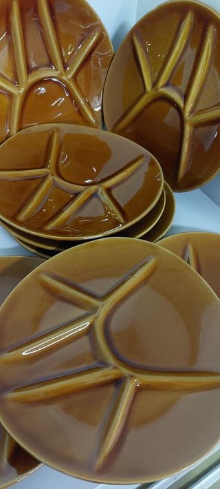 Platos de fondue franceses vintage