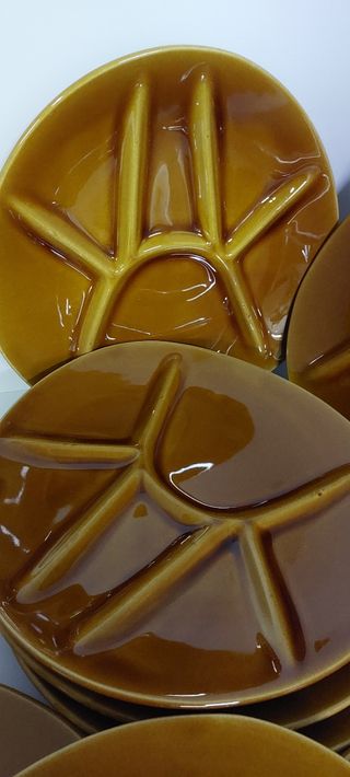 Platos de fondue franceses vintage