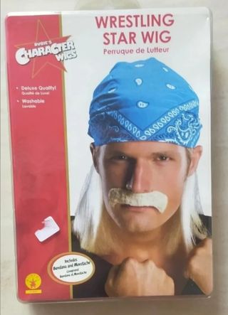 DISFRAZ PELUCA+BIGOTE+PAÑUELO LUCHADOR.HOMBRE.NUEV