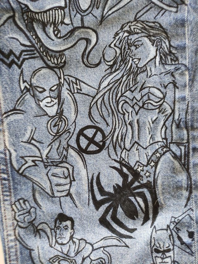 pantalones pintados a mano