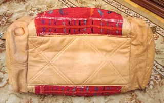 Bolso de viaje Azteca de piel y lona