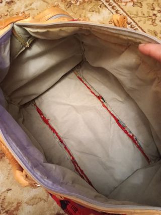 Bolso de viaje Azteca de piel y lona