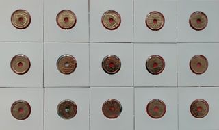 LOTE 15 MONEDAS 25 PESETAS AGUJERO 1990-2001 