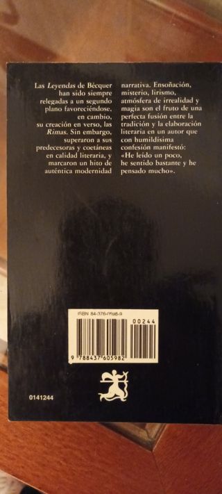 LIBRO : LEYENDAS. G.A. BÉCQUER