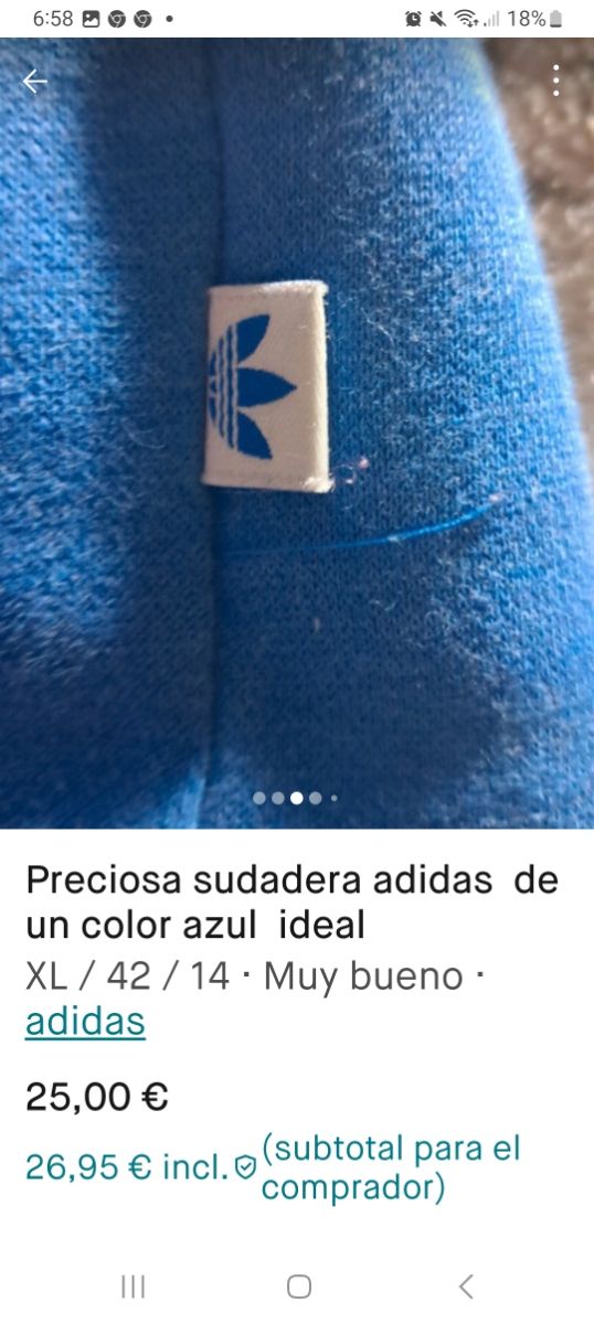 Bonita sudadera adidas azul
